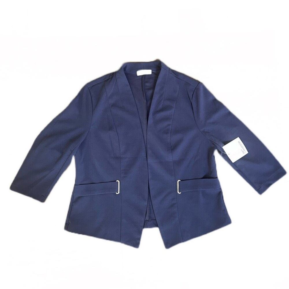 89th + Madison Women’s Open Blazer Blue‎ 3/4 Sleeves Size XL NWT